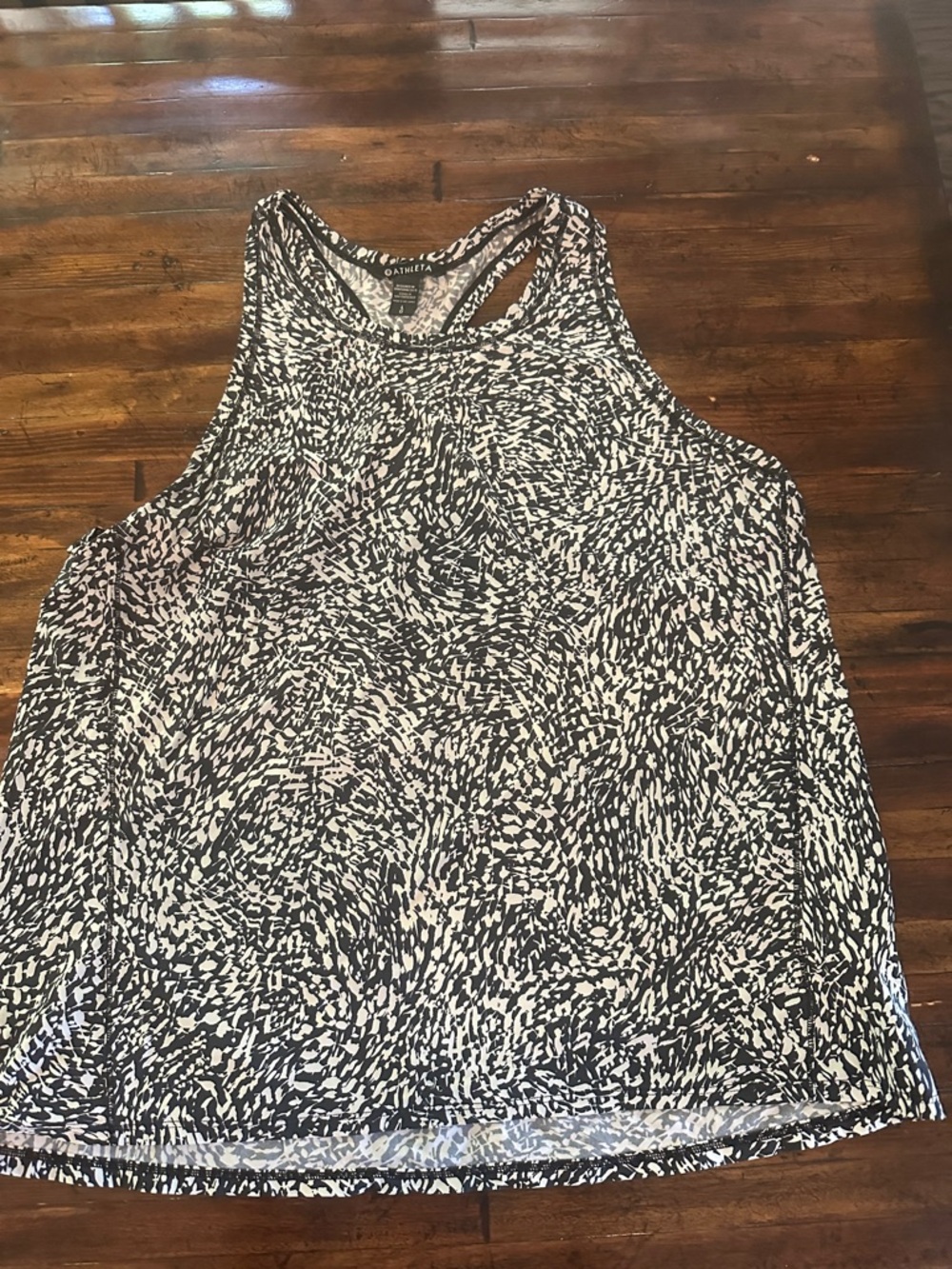 Athleta Black & White Swirl Racerback Tank